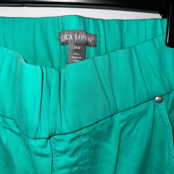 JESSICA LONDON GREEN PULL ON ELASTIC WAIST STRETCH JEANS SIZE 18W TALL - Picture 3 of 3
